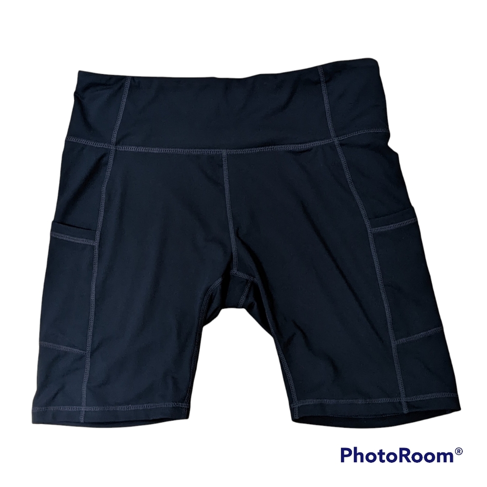 Baleaf Navy Blue High Waisted Bike or Yoga Shorts Size XL NEW